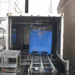 Spoelinstallatie IBC Containers.