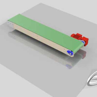 Bandtransporteur met kopaandrijving